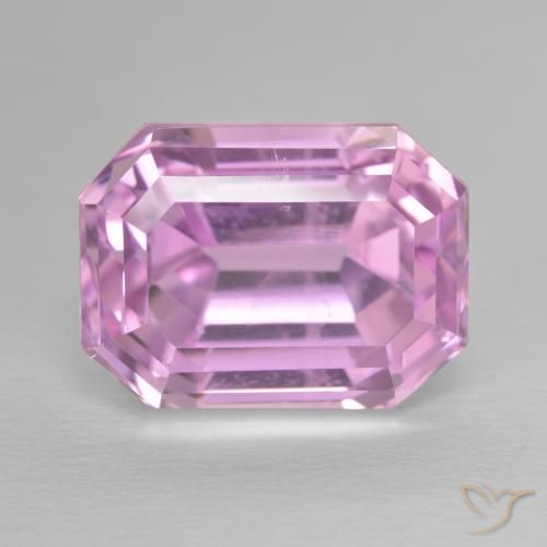 17.67ct Натуральный Светло-королевский фиолетовый розовый кунцит, Изумрудная огранка, Чистота VS