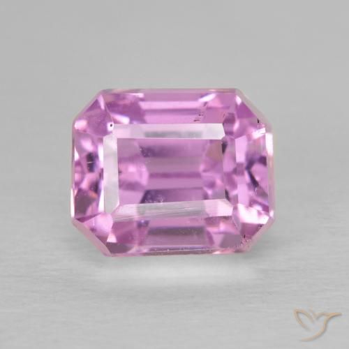 2.49ct Натуральный Светло-розовый кунцит, Изумрудная огранка, Чистота VS