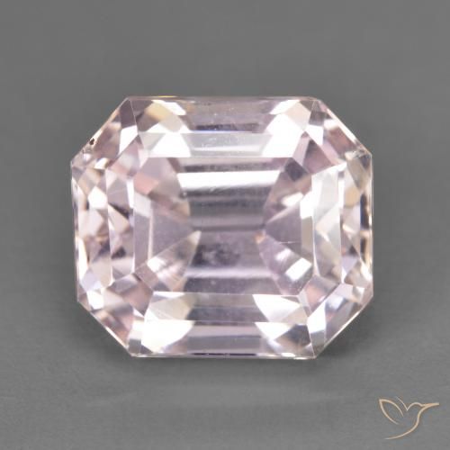 5.69ct Натуральный Фламинго Розовый кунцит, Изумрудная огранка, Чистота VS