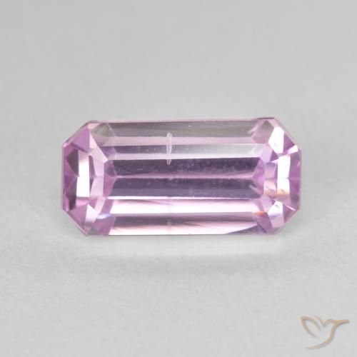 3.79ct Натуральный Жевательная резинка розовый кунцит, Изумрудная огранка, Чистота VS