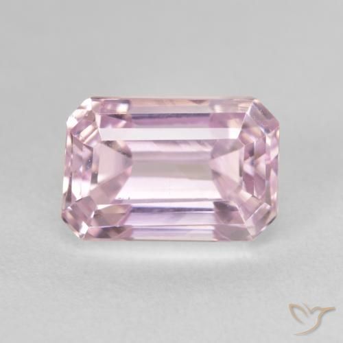 6.66ct Натуральный Светло-розовый кунцит, Изумрудная огранка, Чистота VS