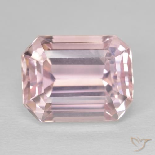 13.23ct Натуральный Светло-розовый кунцит, Изумрудная огранка, Чистота VS