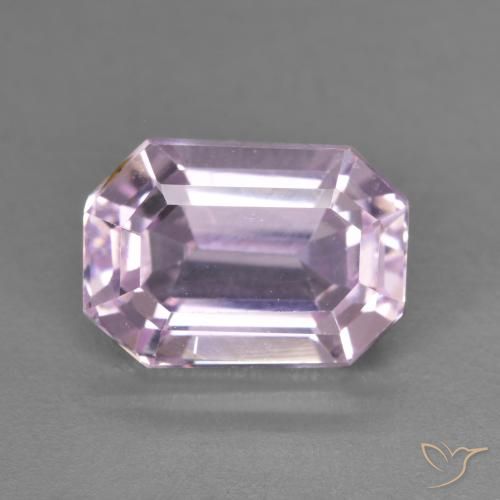 4.66ct Натуральный Пурпурно-розовый кунцит, Изумрудная огранка, Чистота VS