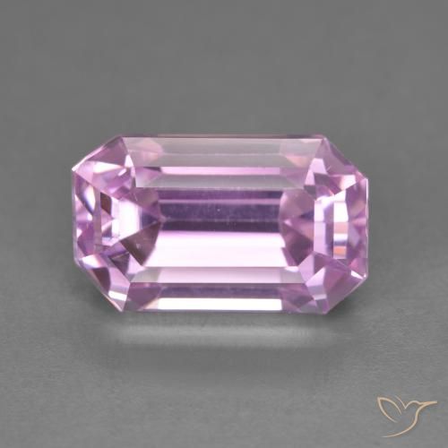 7.43ct Натуральный Королевский фиолетовый розовый кунцит, Изумрудная огранка, VVS-VS