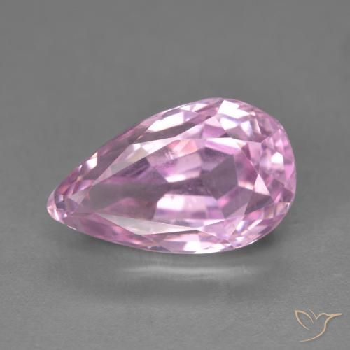 7.03ct Натуральный Вишнево-розовый тон кунцит, Форма груши, Чистота VVS