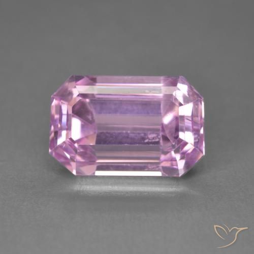 6.48ct Натуральный Очень светлый королевский фиолетовый розовый кунцит, Изумрудная огранка, Чистота VS