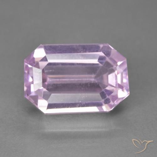 7.61ct Натуральный Medium Light-Pink кунцит, Изумрудная огранка, Чистота VVS