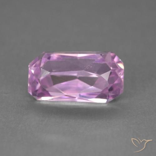 2.49ct Натуральный Пурпурно-розовый кунцит, Изумрудная огранка, Чистота VVS