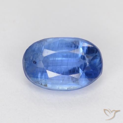 0.84ct Натуральный Яркий темно-синий кианит, Овал, SI