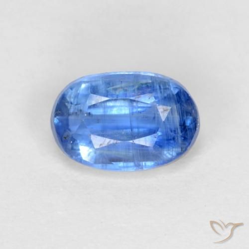 0.77ct Натуральный Яркий темно-синий кианит, Овал, SI-I1