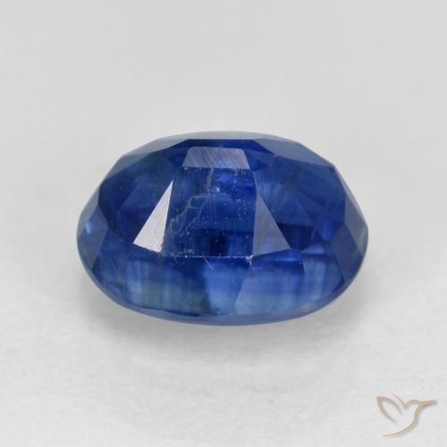 2.16 карата, натуральный Темно-синий кианит, Огранка Овал, SI