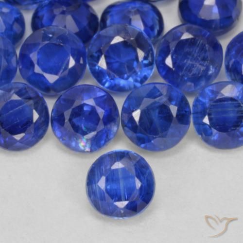 0.41ct Натуральный Темно-синий кианит, Круглый, VS-SI