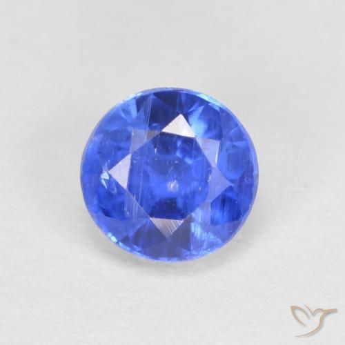 0.79ct Натуральный Глубокий лазурно-синий кианит, Круглый, SI