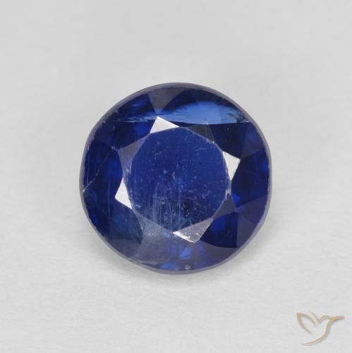 1.67ct Натуральный Темно-синий кианит, Круглый, SI