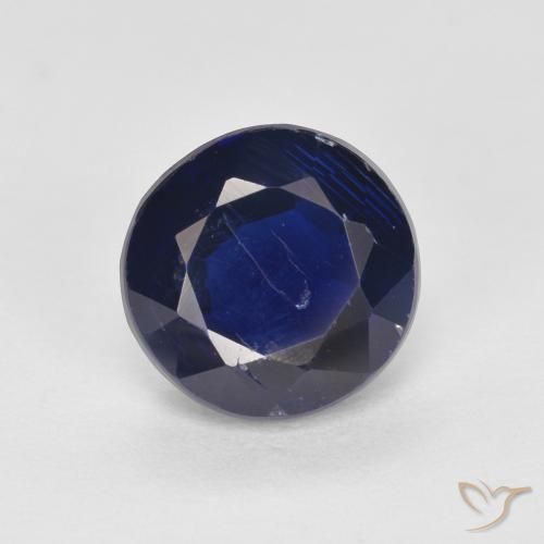 1.70ct Натуральный Темно-синий кианит, Круглый, SI