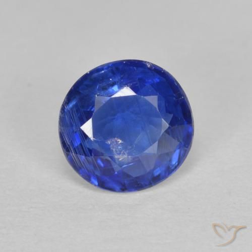 0.94ct Натуральный Темно-синий кианит, Круглый, SI-I1