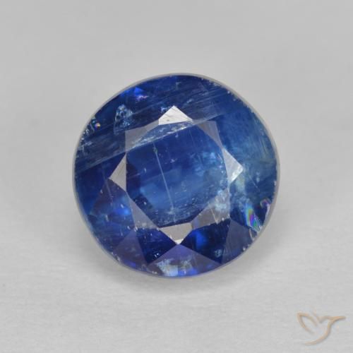 2.90ct Натуральный Темно-синий кианит, Круглый, SI