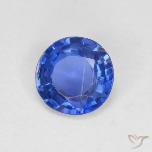0.84ct Натуральный Темно-синий кианит, Круглый, VS-SI