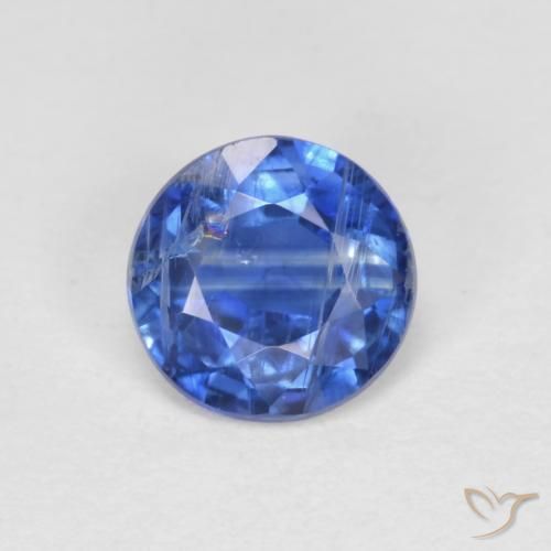 0.97ct Натуральный Темно-синий кианит, Круглый, VS-SI