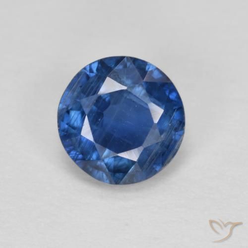 1.02ct Натуральный Темно-синий кианит, Круглый, VS-SI