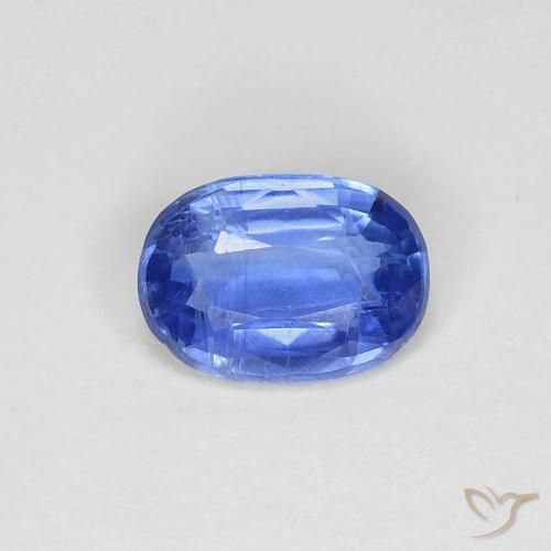 0.84ct Натуральный Средний темно-синий кианит, Овал, Чистота VS