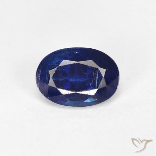 0.97ct Натуральный Темно-синий кианит, Овал, Чистота VS