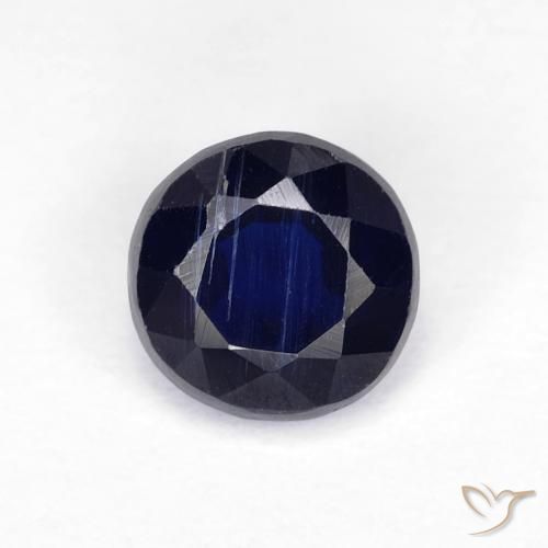 1.31ct Натуральный Темно-синий кианит, Круглый, VS-SI