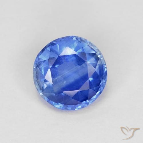 1.08ct Натуральный Глубокий лазурно-синий кианит, Круглый, VS-SI