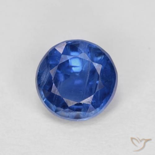 1.22ct Натуральный Темно-синий кианит, Круглый, VS-SI