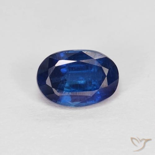 1.08ct Натуральный Темно-синий кианит, Овал, VS-SI