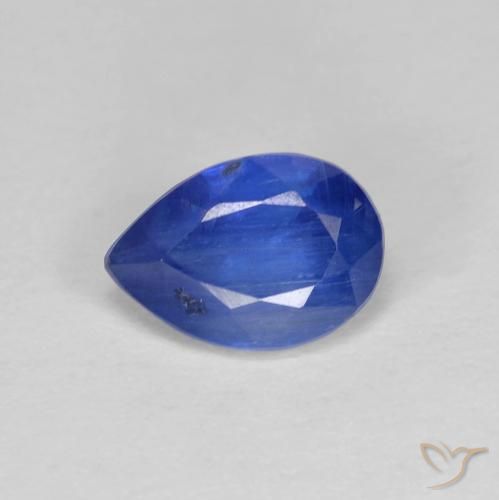 1.37ct Натуральный Темно-синий кианит, Форма груши, SI