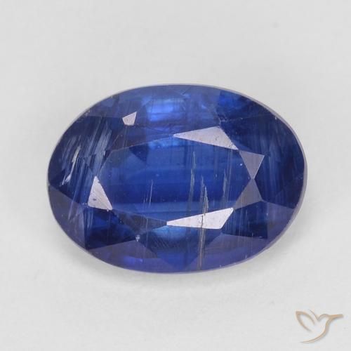 1.00ct Натуральный Интенсивный темно-синий кианит, Овал, SI