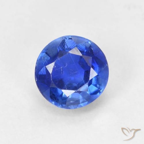 0.80ct Натуральный Темно-синий кианит, Круглый, Чистота VS