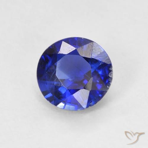 0.66ct Натуральный Темно-синий кианит, Круглый, Чистота VS