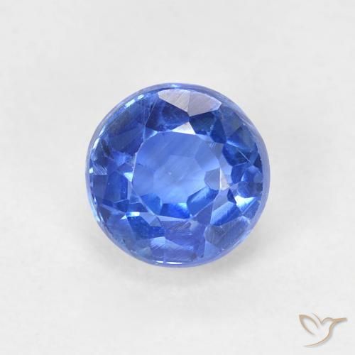 0.91ct Натуральный Темно-синий кианит, Круглый, Чистота VS