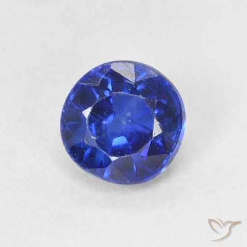 0.64ct Натуральный Темно-синий кианит, Круглый, VS-SI