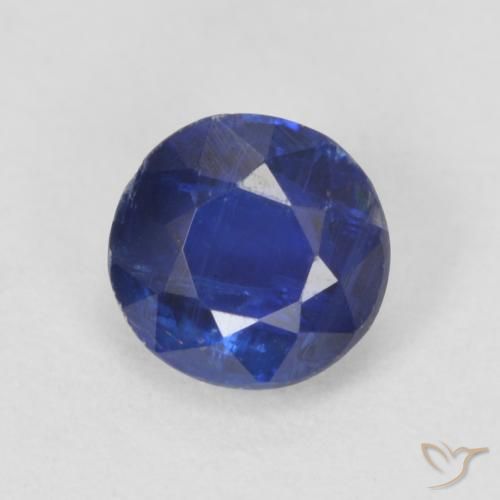 0.78ct Натуральный Темно-синий кианит, Круглый, Чистота VS