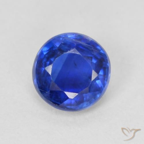 0.70ct Натуральный Темно-синий кианит, Круглый, VS-SI