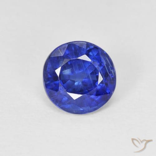 1.03ct Натуральный Темно-синий кианит, Круглый, SI