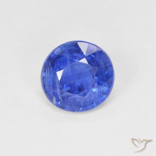 1.00ct Натуральный Темно-синий кианит, Круглый, SI