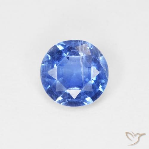 0.75ct Натуральный Средний темно-синий кианит, Круглый, SI