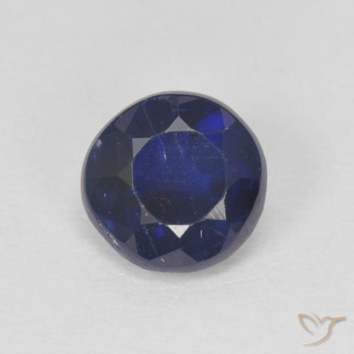 1.03ct Натуральный Темно-синий кианит, Круглый, SI