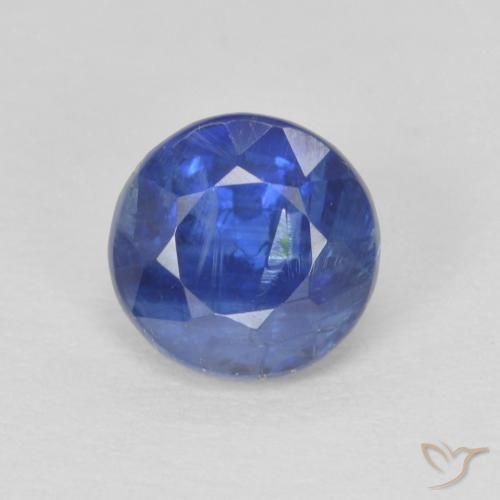 1.32ct Натуральный Темно-синий кианит, Круглый, SI