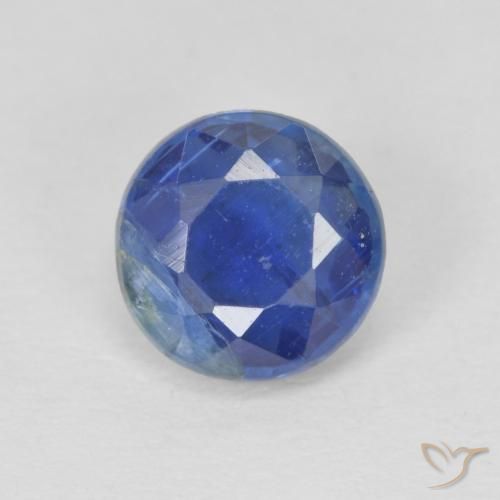 0.87ct Натуральный Темно-синий кианит, Круглый, SI