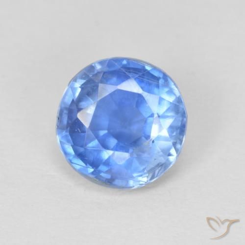 1.01ct Натуральный Яркий темно-синий кианит, Круглый, SI
