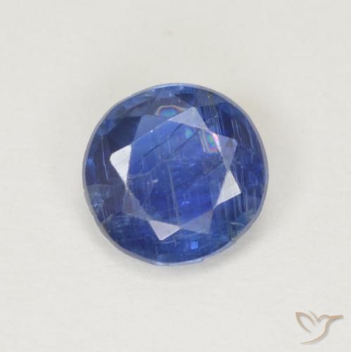 0.88ct Натуральный Темно-синий кианит, Круглый, SI