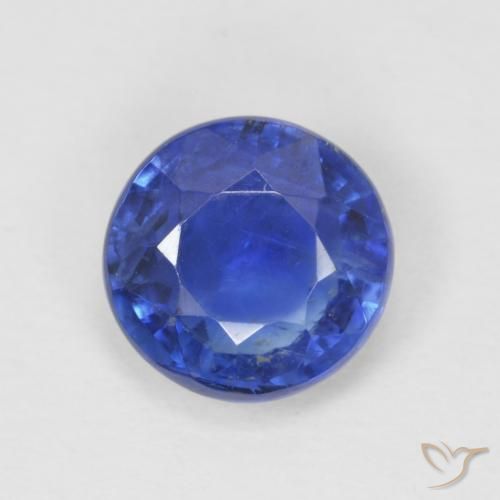 0.99ct Натуральный Темно-синий кианит, Круглый, SI