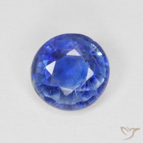 0.85ct Натуральный Темно-синий кианит, Круглый, SI