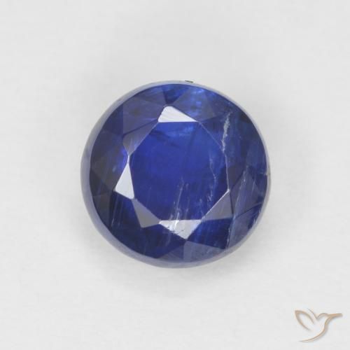1.24ct Натуральный Темно-синий кианит, Круглый, SI