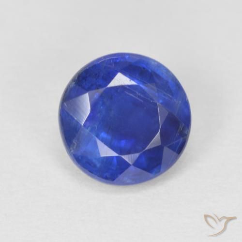 1.12ct Натуральный Темно-синий кианит, Круглый, SI